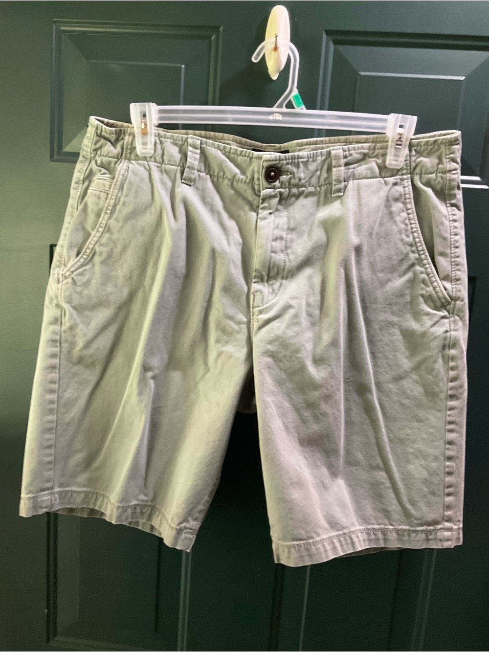 American Eagle Outfitters Men's Light Gray Flat-Front Shorts